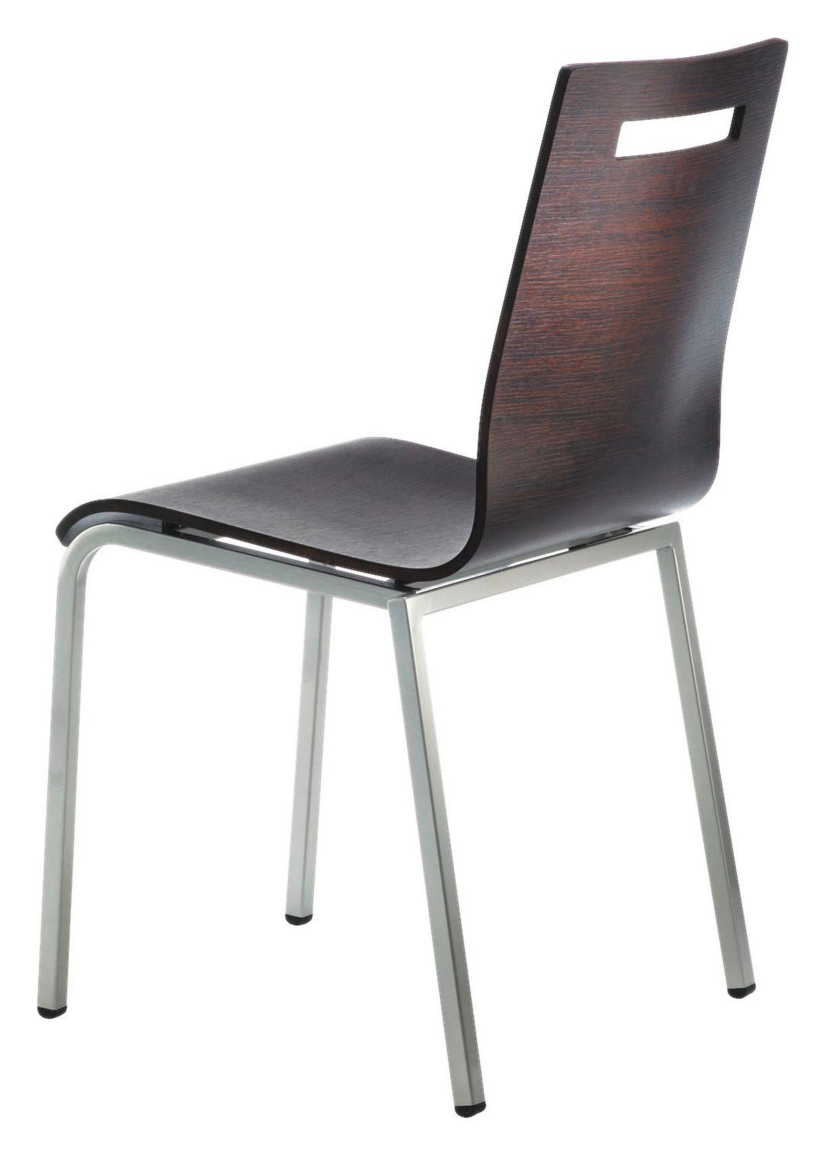 Besucherstuhl "My Life", wengefarbe - Wengefarben/Silberfarben, Basics, Holz/Metall (48/87/55cm) - MID.YOU