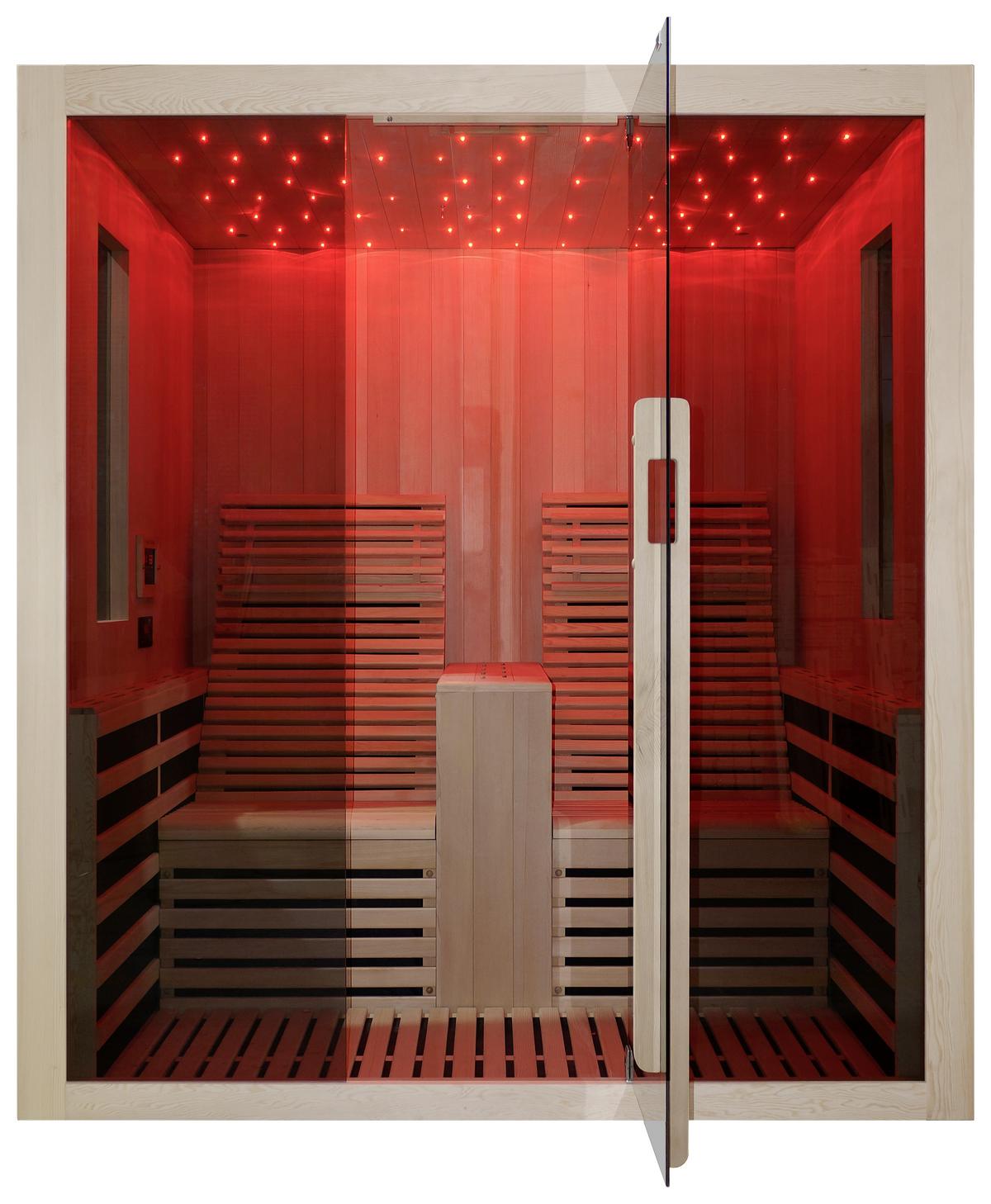 Infrarotkabine Carbon 2 in Braun ca. 180x195x150cm - Naturfarben, Basics (180/195/150cm) - Sanotechnik