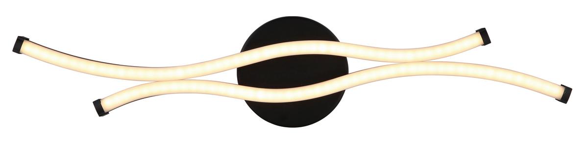 Led Stropna Svjetiljka Opal , Crna - crna/opalna, Design, metal/plastika (47,6/10/5,6cm) - Globo