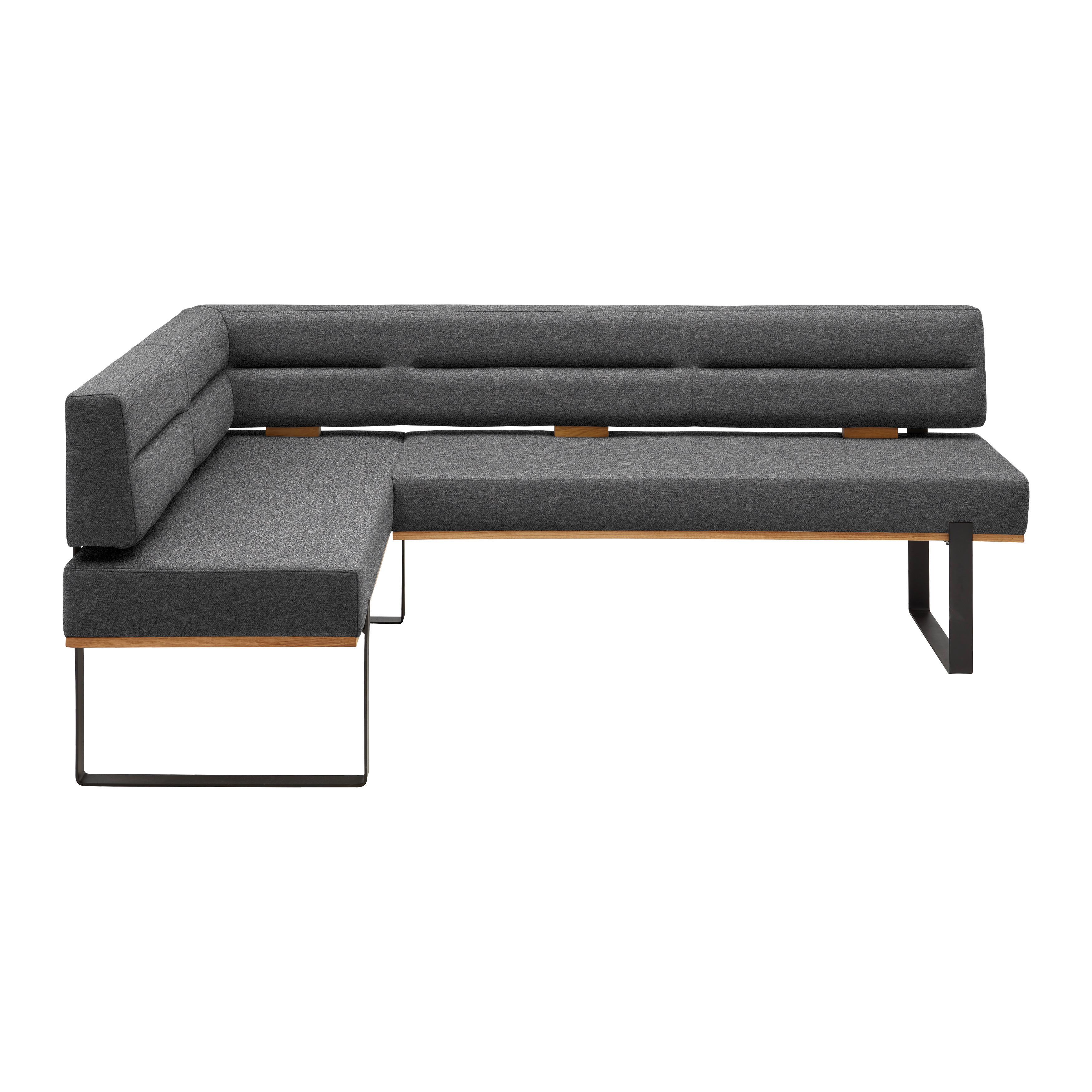 Eckbank Canon RE. in Schlammfarben - Schlammfarben/Schwarz, Konventionell, Holz/Textil (160/85/220cm) - Based