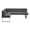 Eckbank Canon RE. in Schlammfarben - Schlammfarben/Schwarz, KONVENTIONELL, Holz/Textil (160/85/220cm) - Based