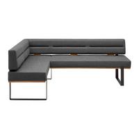 Eckbank Canon RE. in Schlammfarben - Schlammfarben/Schwarz, KONVENTIONELL, Holz/Textil (160/85/220cm) - Based