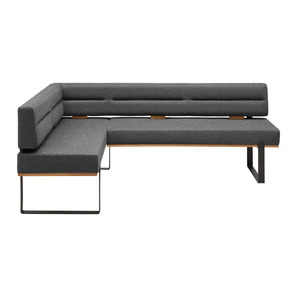Eckbank Canon RE. in Schlammfarben - Schlammfarben/Schwarz, KONVENTIONELL, Holz/Textil (160/85/220cm) - Based