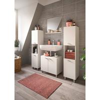 Kopalnica Boston, Bela, 4-Delna - srebrne barve/bela, Moderno, umetna masa/steklo (117cm) - MID.YOU