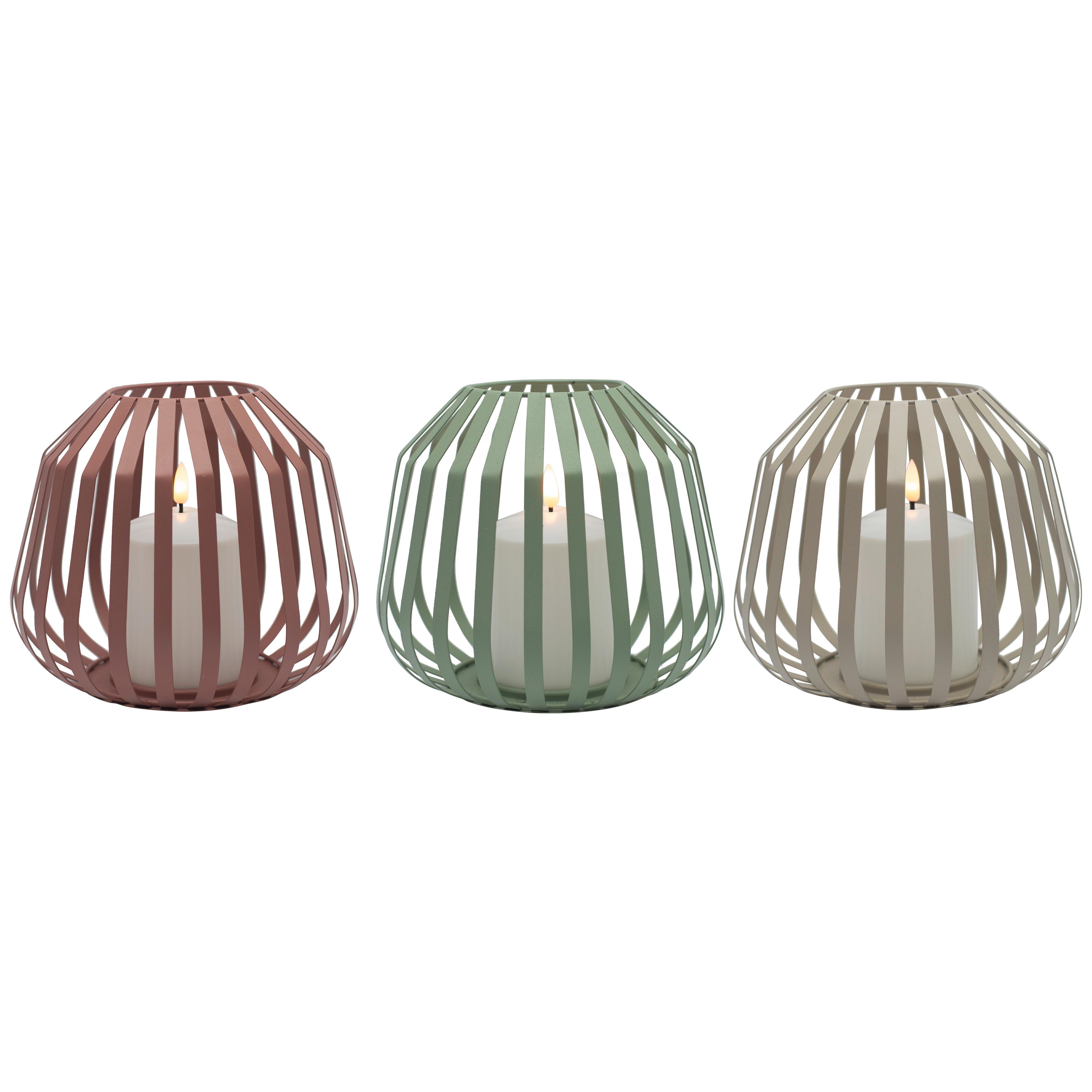 LED-Windlicht Silvie in diversen Farben - Pink/Braun, MODERN, Kunststoff/Metall (20/17cm) - Mömax
