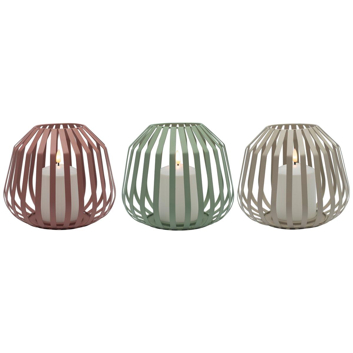 Lumânare LED în suport Silvie - maro/roz aprins, Modern, plastic/metal (20/17cm) - Mömax