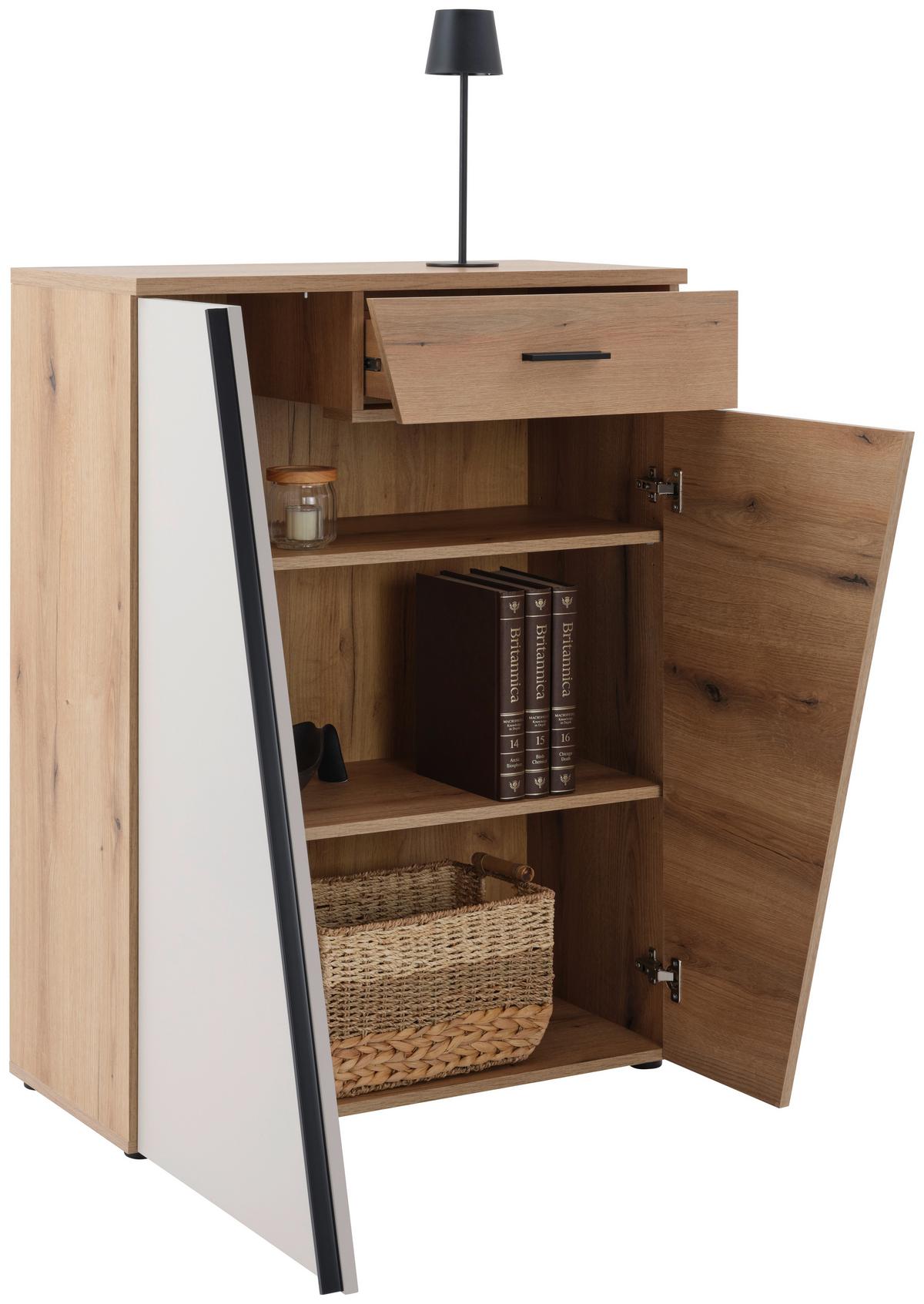 Comodă VENEDIG NEW - cașmir/culoare lemn stejar, Modern, material pe bază de lemn (80/110/40cm) - Modern Living