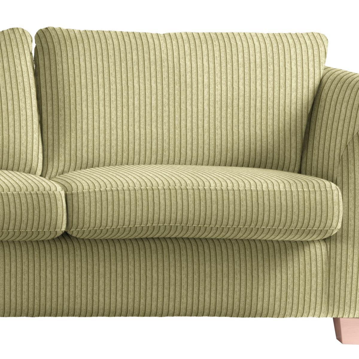 3-Sitzer-Sofa Devado Limette Cord - Limette/Naturfarben, Holz/Textil (216/70-85/95cm) - Mömax