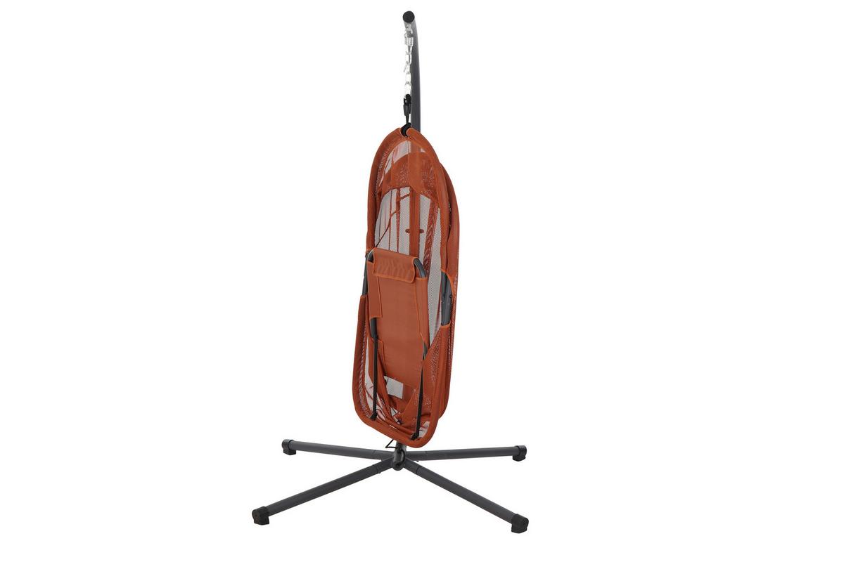 HÄNGESESSEL M90914 - Anthrazit/Rot, KONVENTIONELL, Kunststoff/Textil (123/195/106cm) - Siena Garden