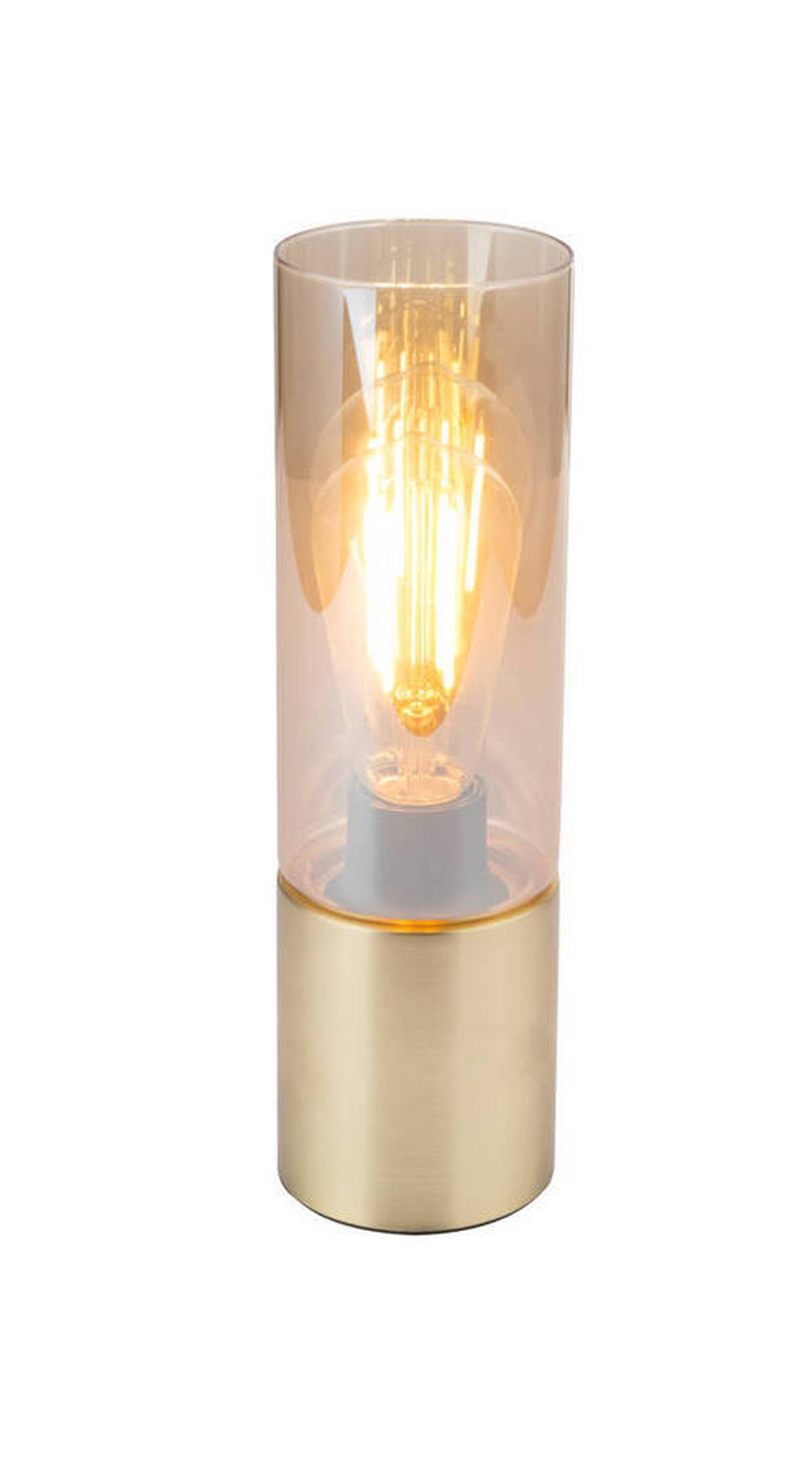 Tischleuchte Annika in Messingfarben max. 24W - Messingfarben, Basics, Glas/Metall (9/30cm) - Globo