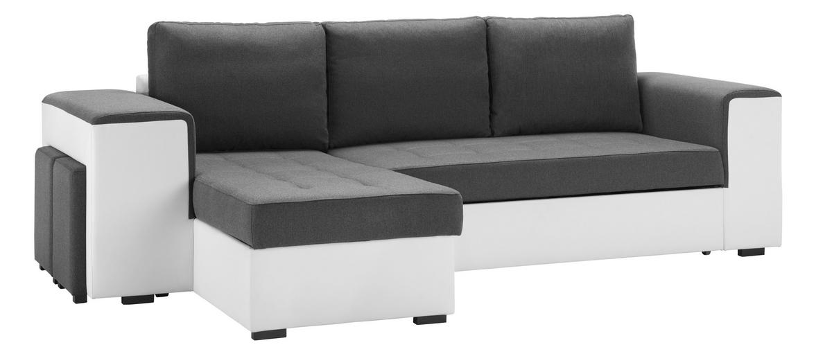 Sarokkanapé Harbour - fehér/szürke, Modern (260/150cm) - Mömax