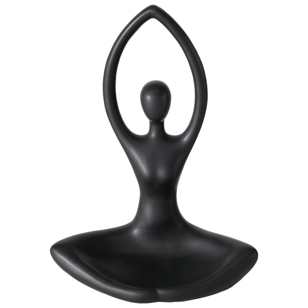 Teelichthalter Yoga I in Schwarz