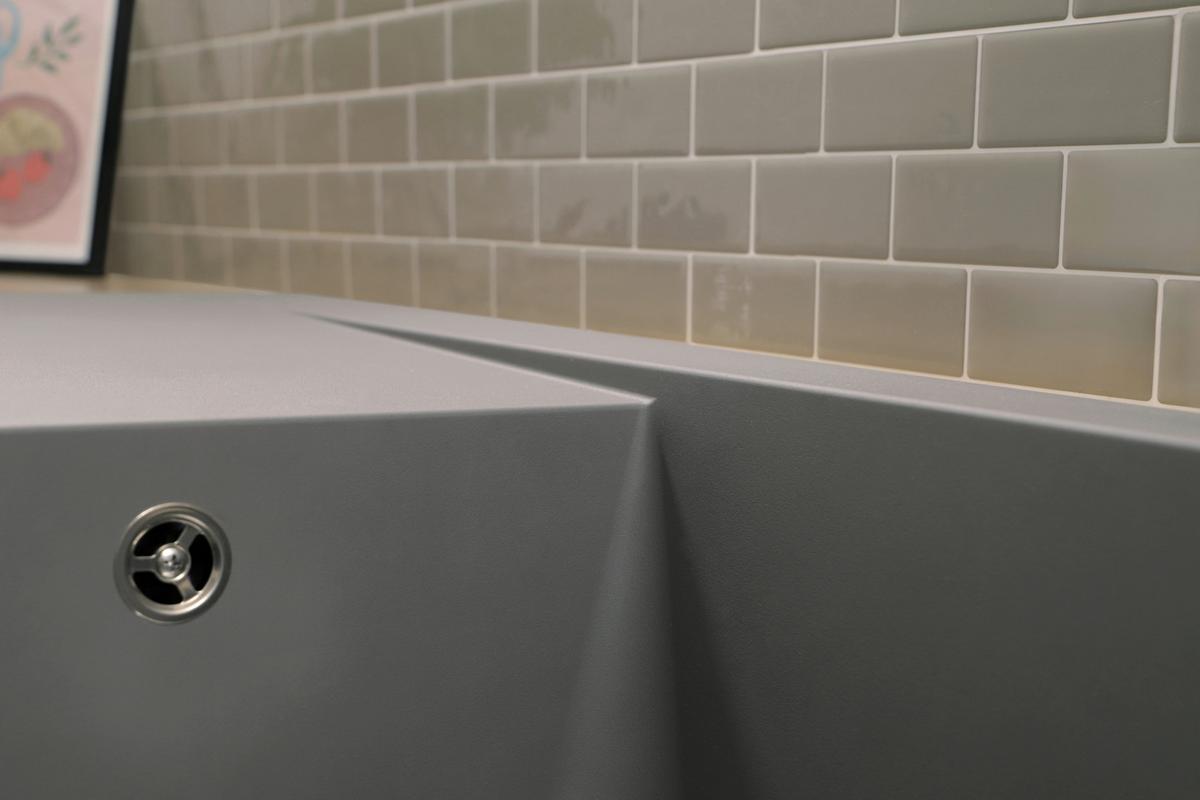 Spüle Respekta Denver 100X501BG Grau - Grau, Trend, Glas/Kunststoff (100/19,8/50cm) - Respekta