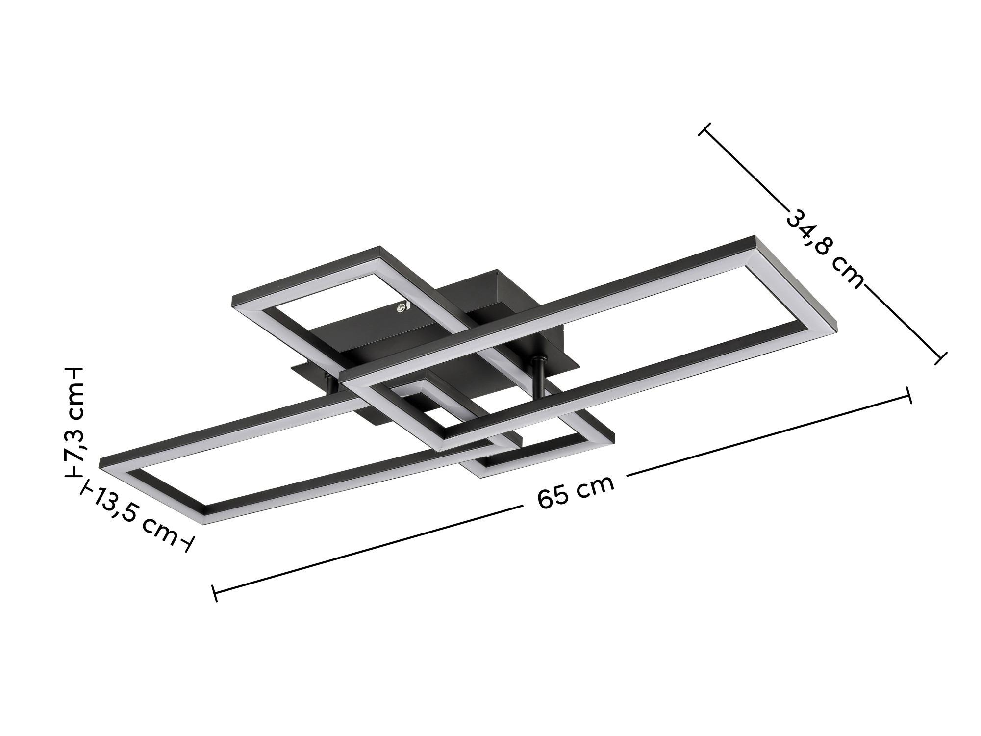 LED-Deckenleuchte Ferm in Schwarz max. 24 Watt - svart, Modern, plast (65/34,8/7,3cm) - Premium Living