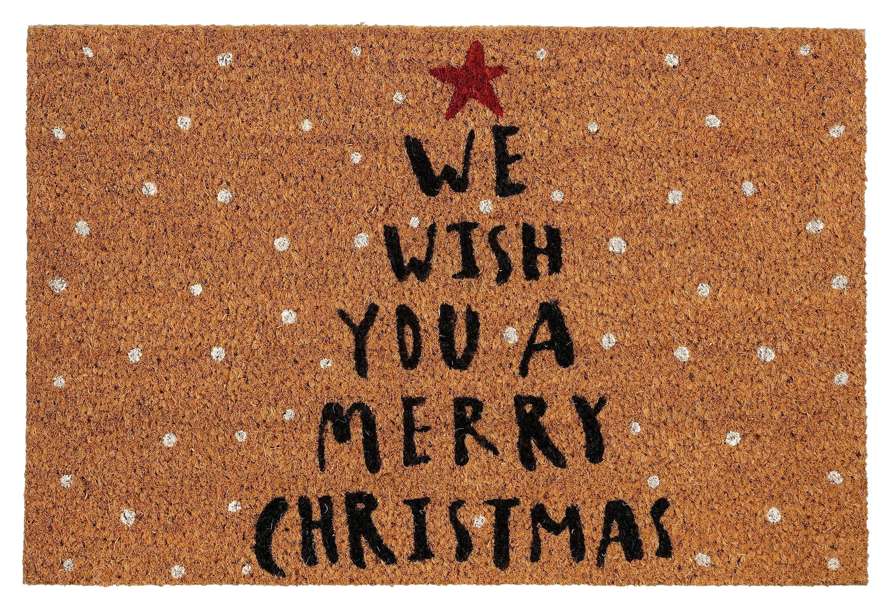 Kokosmatte Merry Christmas Braun ca. 60x40cm - Braun, KONVENTIONELL, Textil (60/1,5/40cm) - Mömax