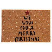 Kokosmatte Merry Christmas Braun ca. 60x40cm - Braun, KONVENTIONELL, Textil (60/1,5/40cm) - Mömax