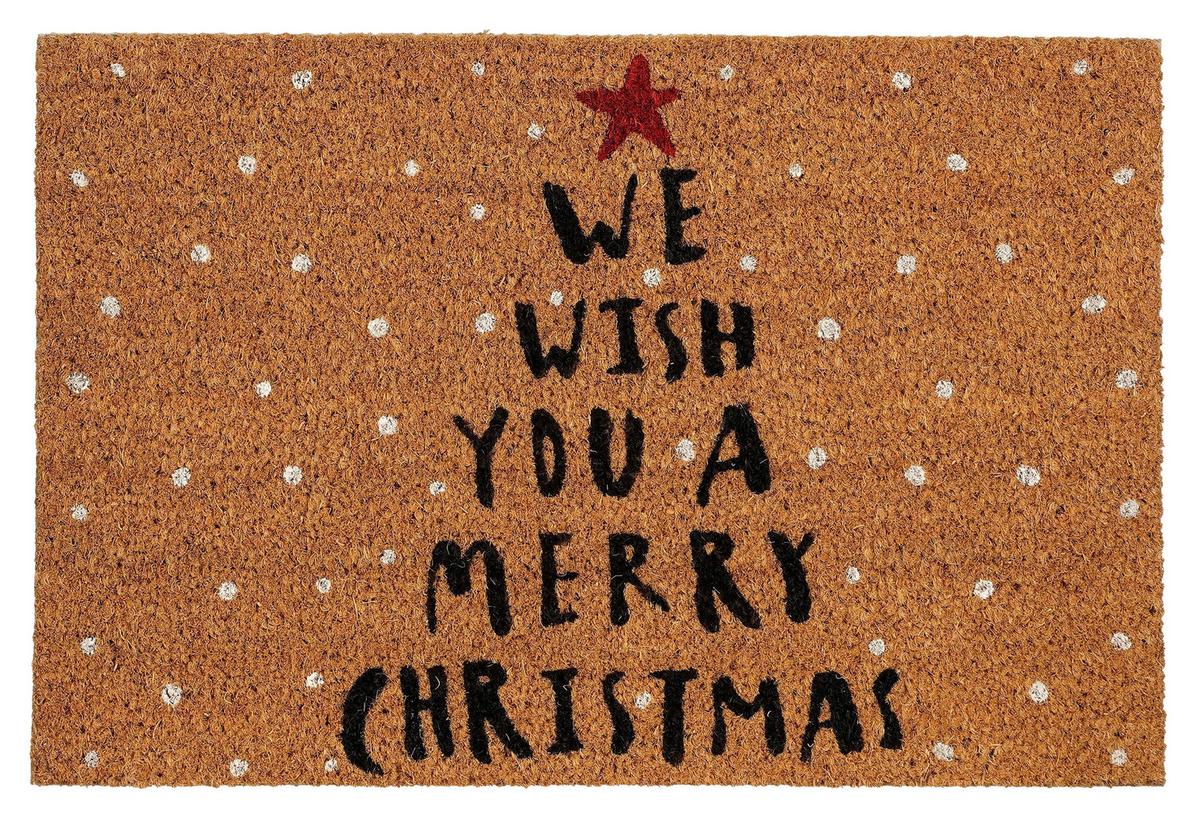 Kokosmatte Merry Christmas Braun ca. 60x40cm - Braun, KONVENTIONELL, Textil (60/1,5/40cm) - Mömax