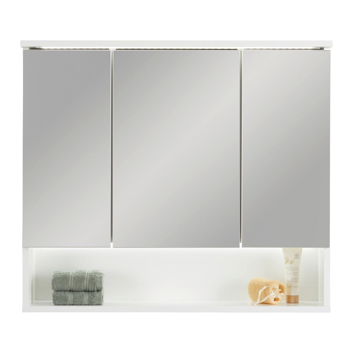 Spiegelschrank Best 80 in Weiß - MODERN, Glas/Holzwerkstoff (80/70/23cm) - Mömax