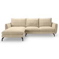 Ecksofa Toronto Beige - Beige/Schwarz, Basics, Holz/Textil (165/259cm) - MID.YOU