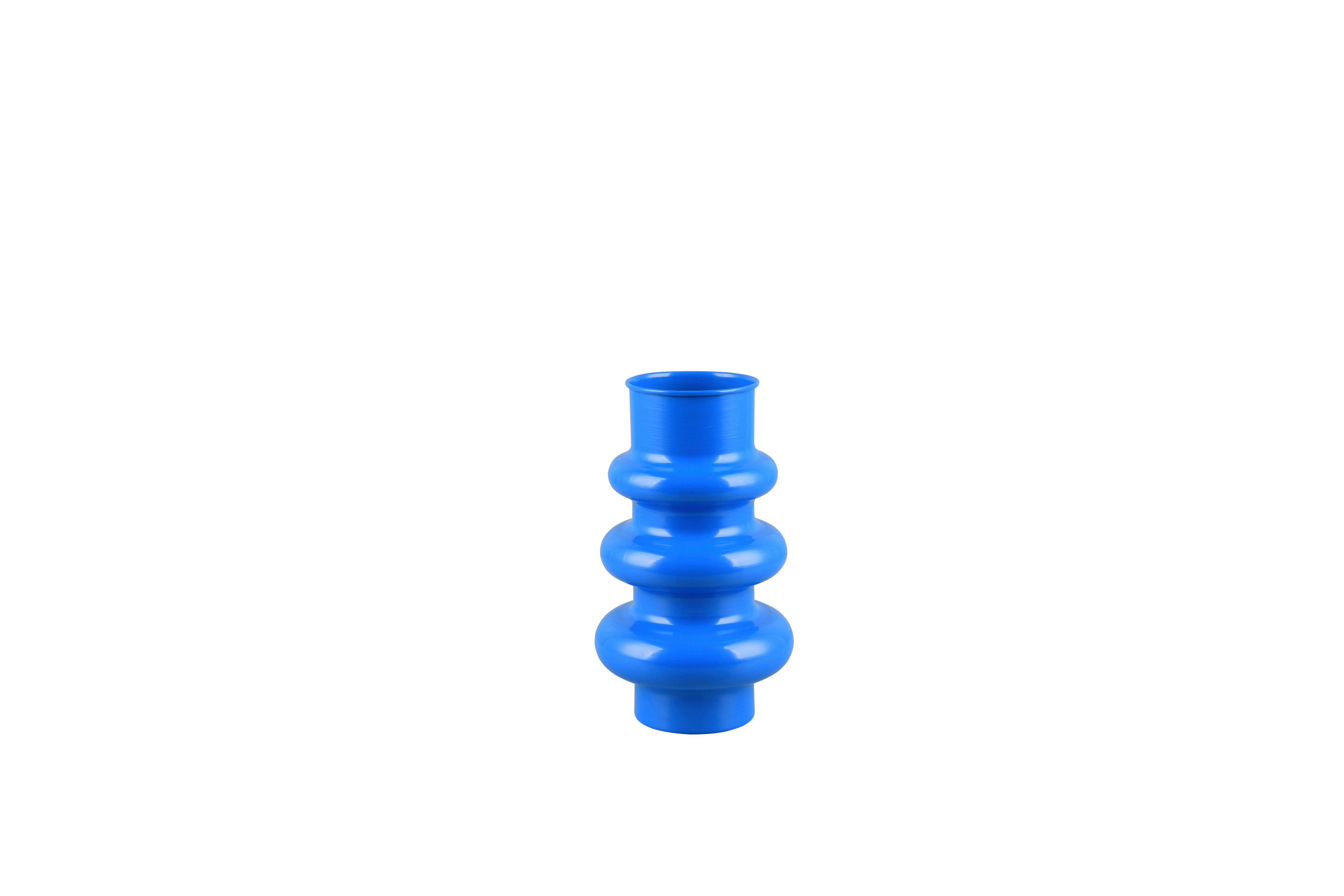 Dekovase Hoop Blau - Blau, Basics, Metall (17/17/30cm)
