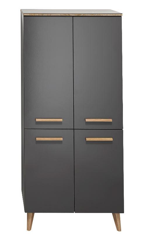 Dulap mediu Bludenz - gri, Modern, material pe bază de lemn (60/123,2/33cm)
