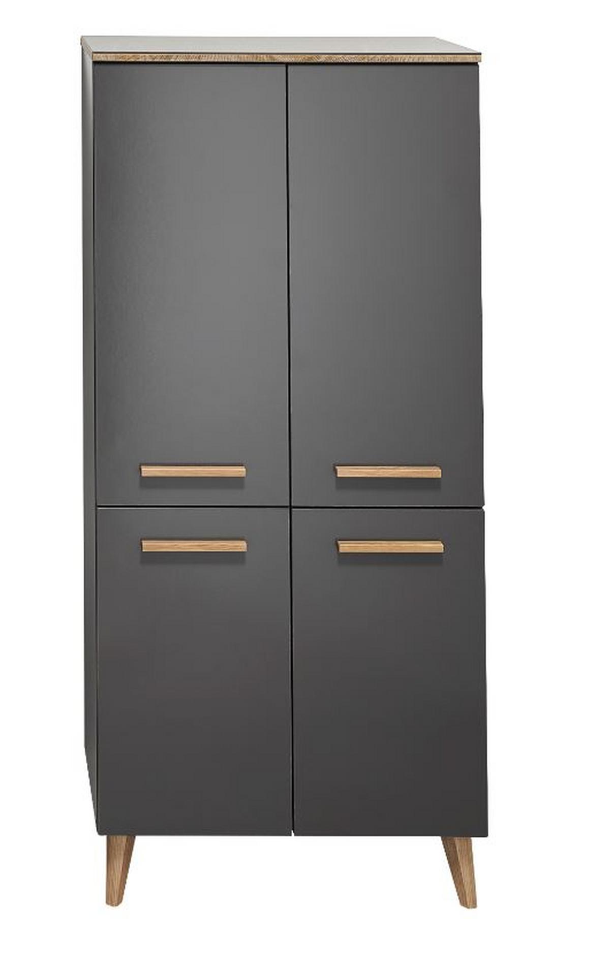 Dulap mediu Bludenz - gri, Modern, material pe bază de lemn (60/123,2/33cm)