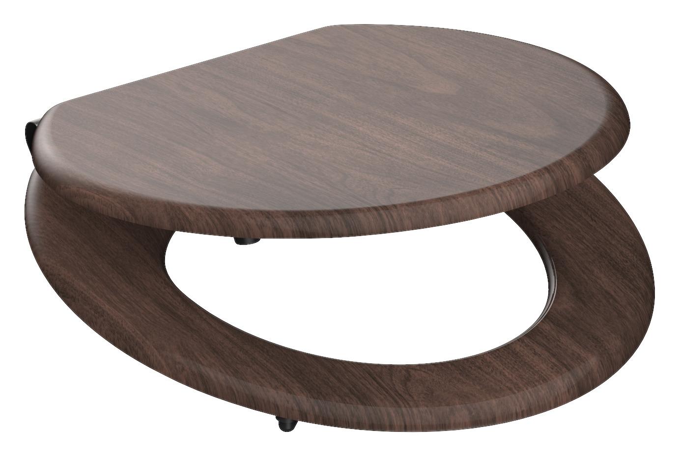 WC-Sitz Dark Wood mit Absenkautomatik - Dunkelbraun, Modern, Holzwerkstoff (37,5/2,2/43,5cm) - Modern Living