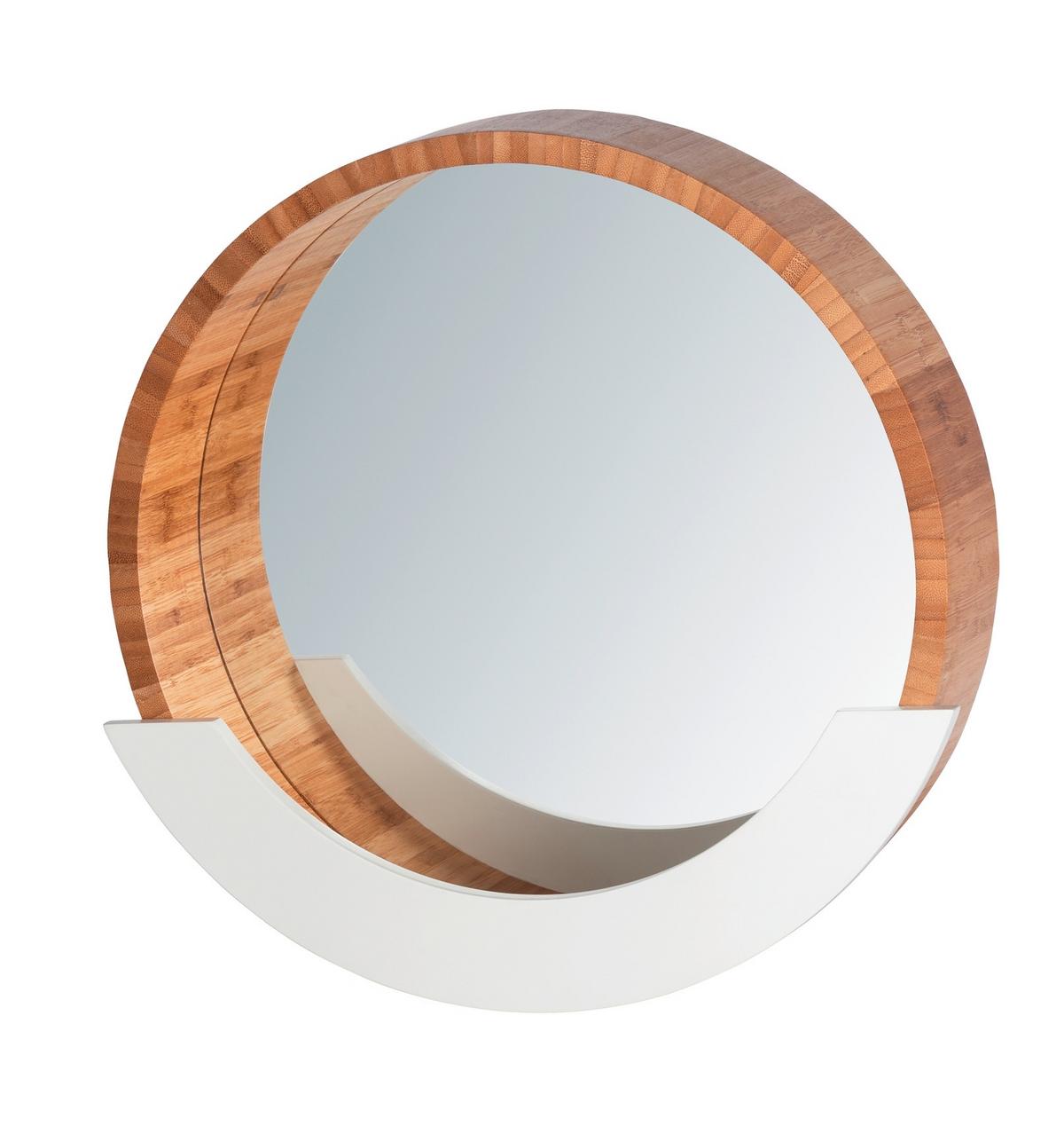 Wandspiegel Fabiola in Braun/Weiß - Braun/Weiß, MODERN, Holz (39/38/9,5cm) - Mömax
