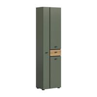 Hochschrank Aqua Grün/Eichefarben - Eichefarben/Schwarz, Trend, Holzwerkstoff/Kunststoff (51/191/30cm) - MID.YOU