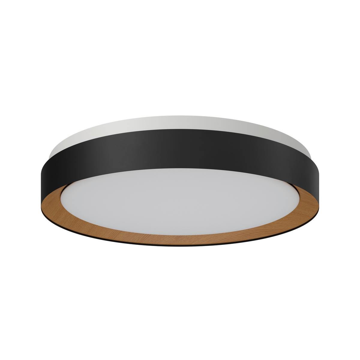 LAMPA SUFITOWA LED NASHVILLE - czarny/kolor dębu sonoma, Basics, tworzywo sztuczne/metal (48/8cm) - Novel