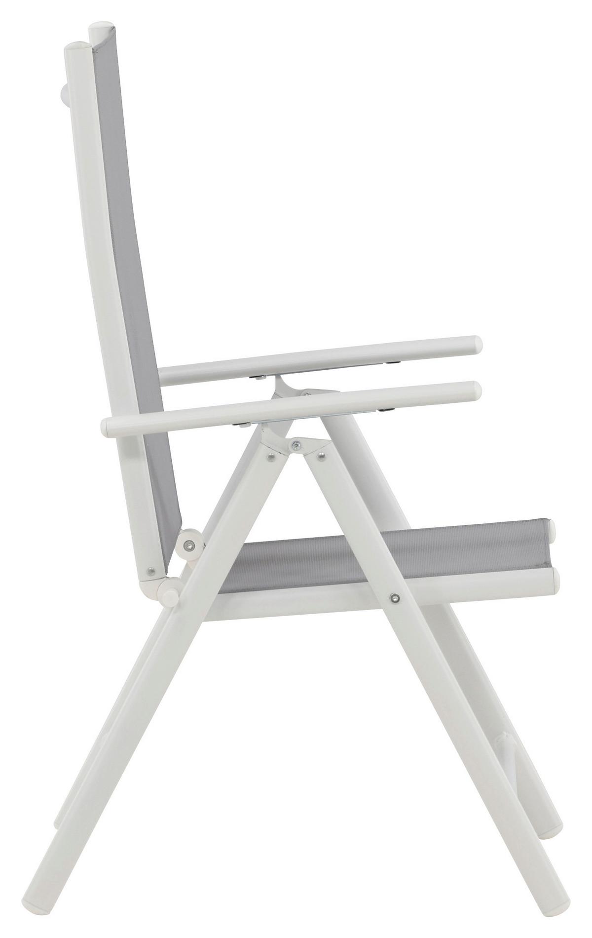 Gartenstuhl 2er-Set Break ca. 55x108 cm Grau/Weiß - Weiß/Grau, KONVENTIONELL, Textil/Metall (55/108/62cm) - Gardenson