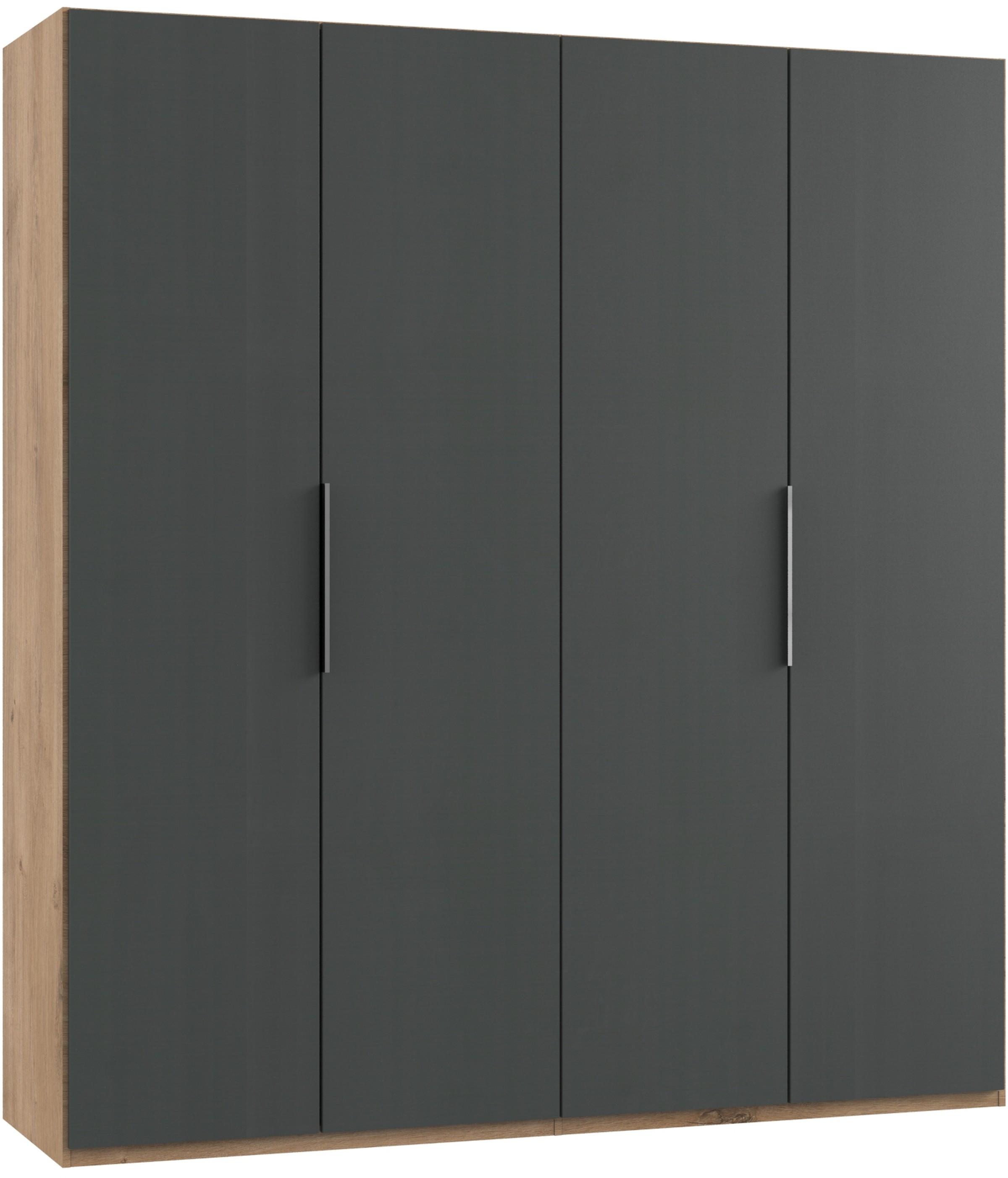 Drehtürenschrank Level 36A ca. 200x216x58cm Graphitfarben - Chromfarben/Eichefarben, MODERN, Holzwerkstoff (200/216/58cm) - MID.YOU