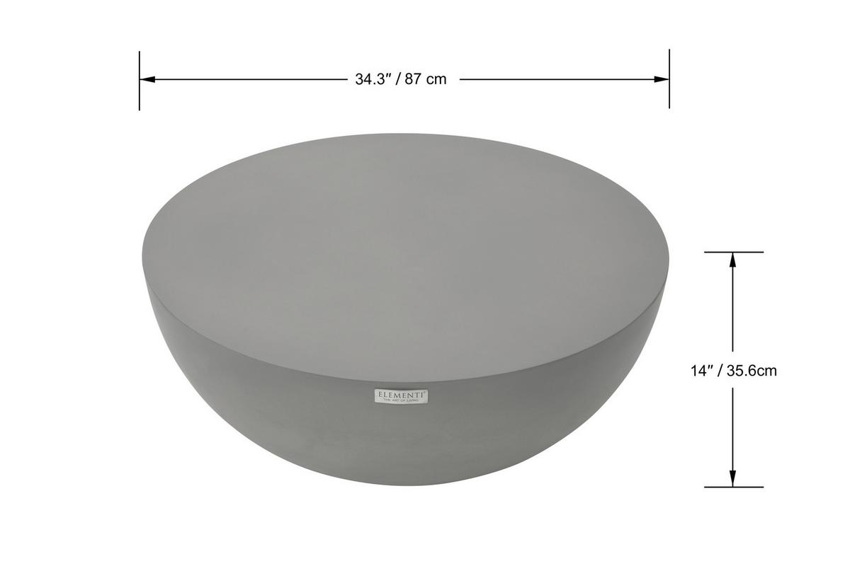 Loungetisch Chronos Faserbeton Hellgrau - Hellgrau, KONVENTIONELL, Stein (87/87/35cm) - Gardenson