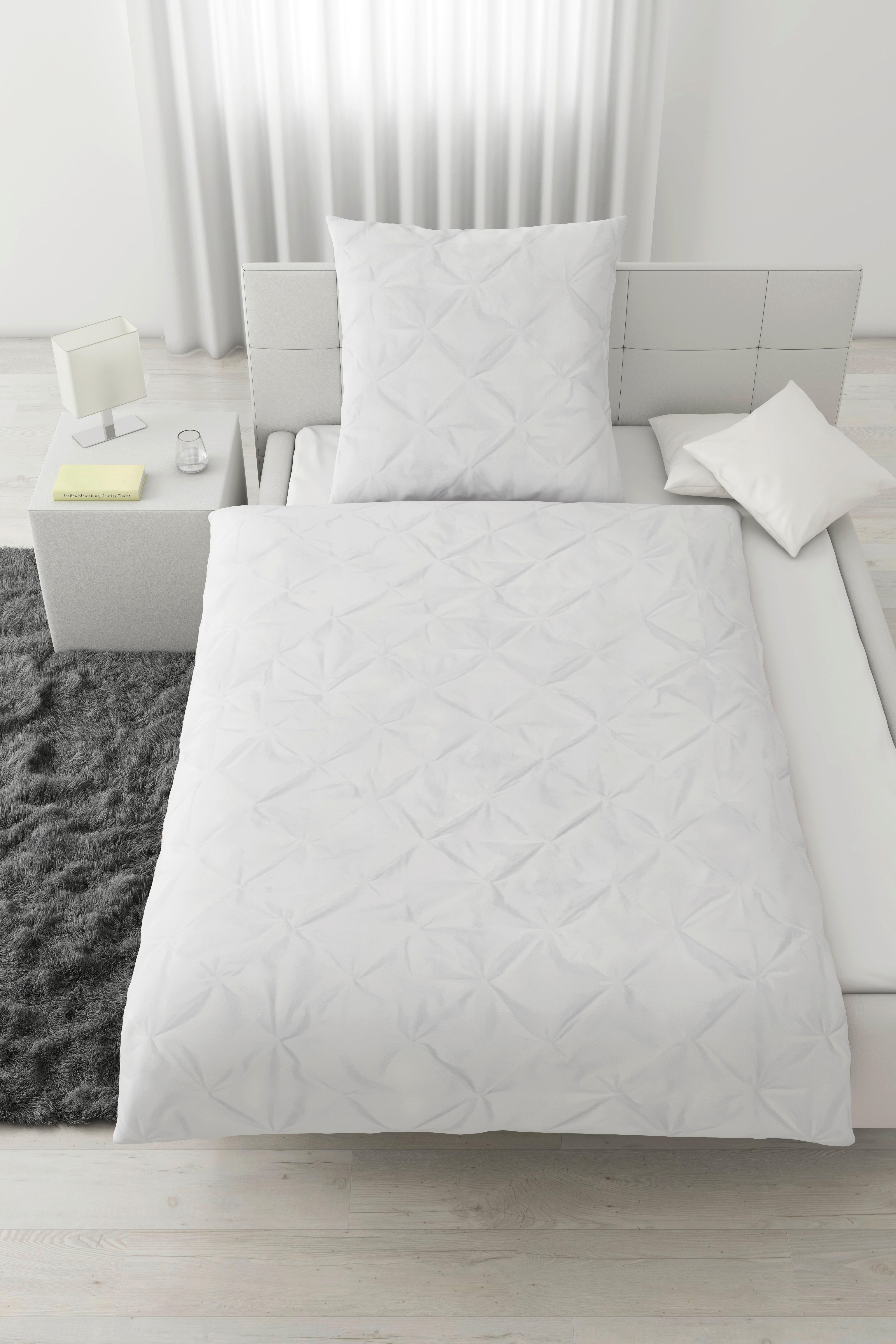 Bettwäsche Kate in Weiß ca. 135x200cm - Weiß, LIFESTYLE, Textil (135/200cm) - Modern Living