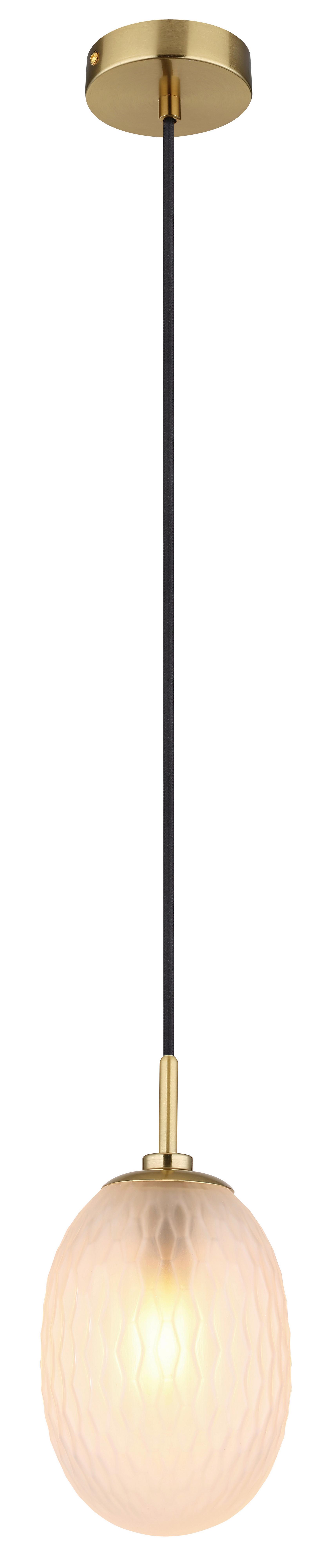 HÄNGELEUCHTE 15899H2 - Weiss/Goldfarben, Basics, Glas/Textil (15/120cm) - Globo