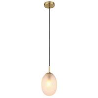 HÄNGELEUCHTE 15899H2 - Weiss/Goldfarben, Basics, Glas/Textil (15/120cm) - Globo