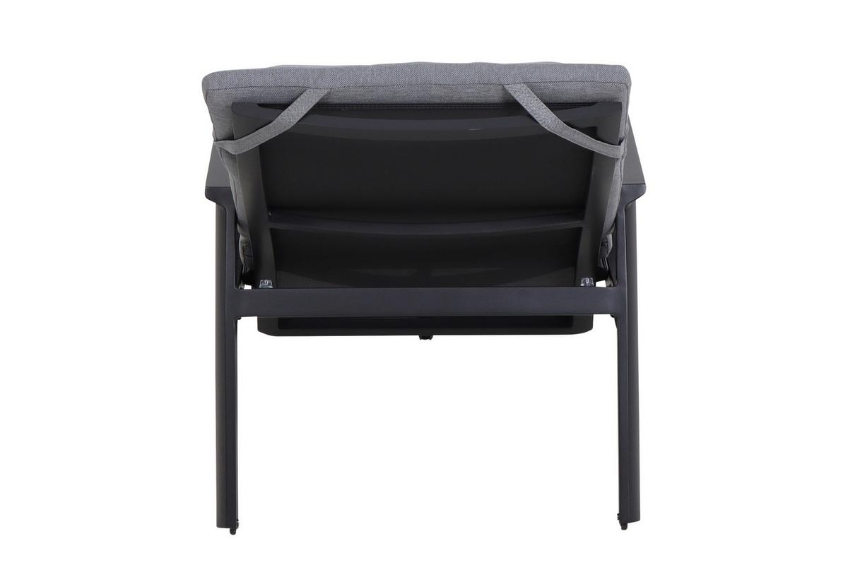 Gartenliege Valencia Anthrazit - Anthrazit, Basics, Kunststoff/Textil (154/102/70cm) - Siena Garden