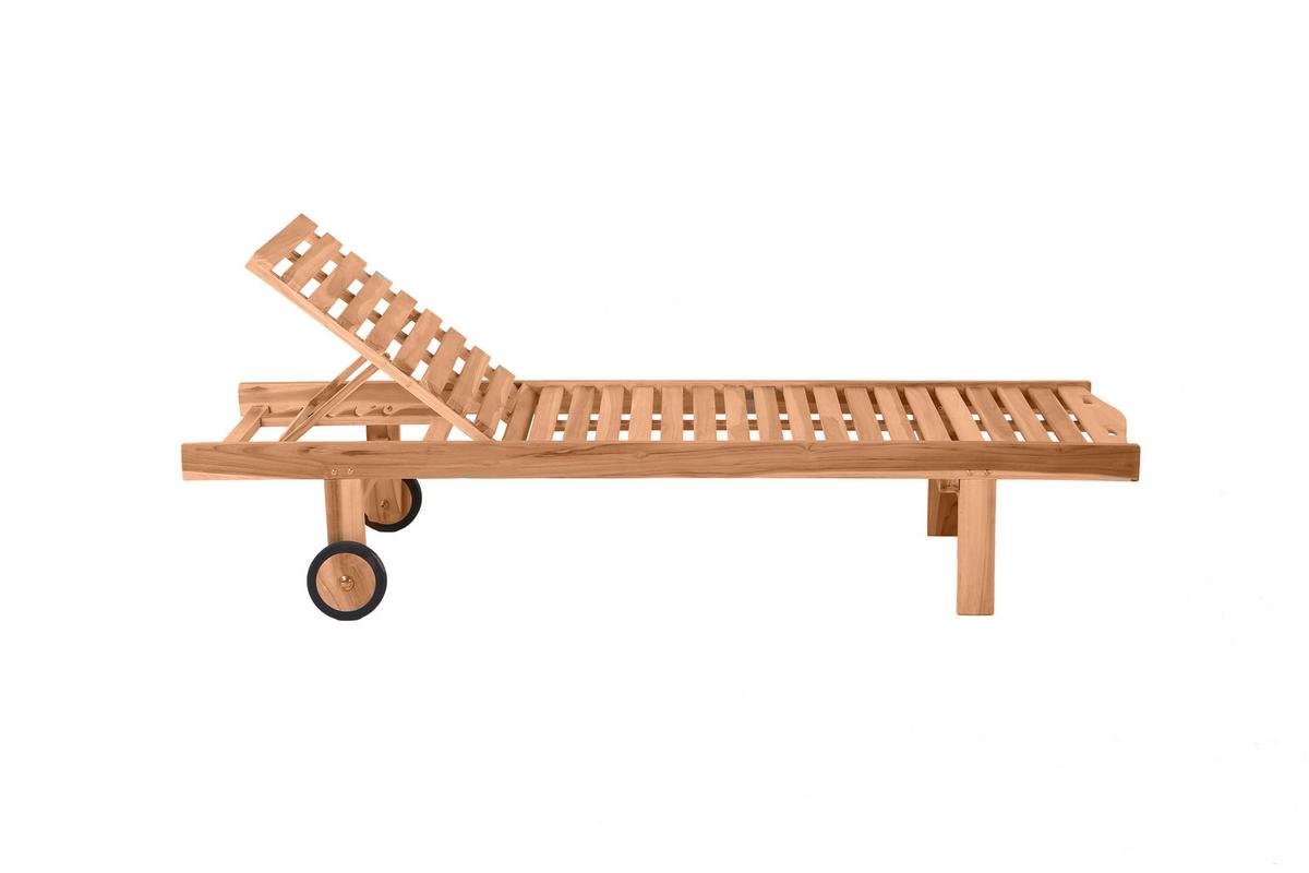 Gartenliege Naturfarben Teakholz - Naturfarben, Natur, Holz (65/36/200cm) - Gardenson