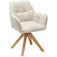 KRZESŁO Z PODŁOKIETNIKAMI KERRY - beżowy/kolor dębowy, Lifestyle, drewno/tkanina (61/85/63cm) - MID.YOU