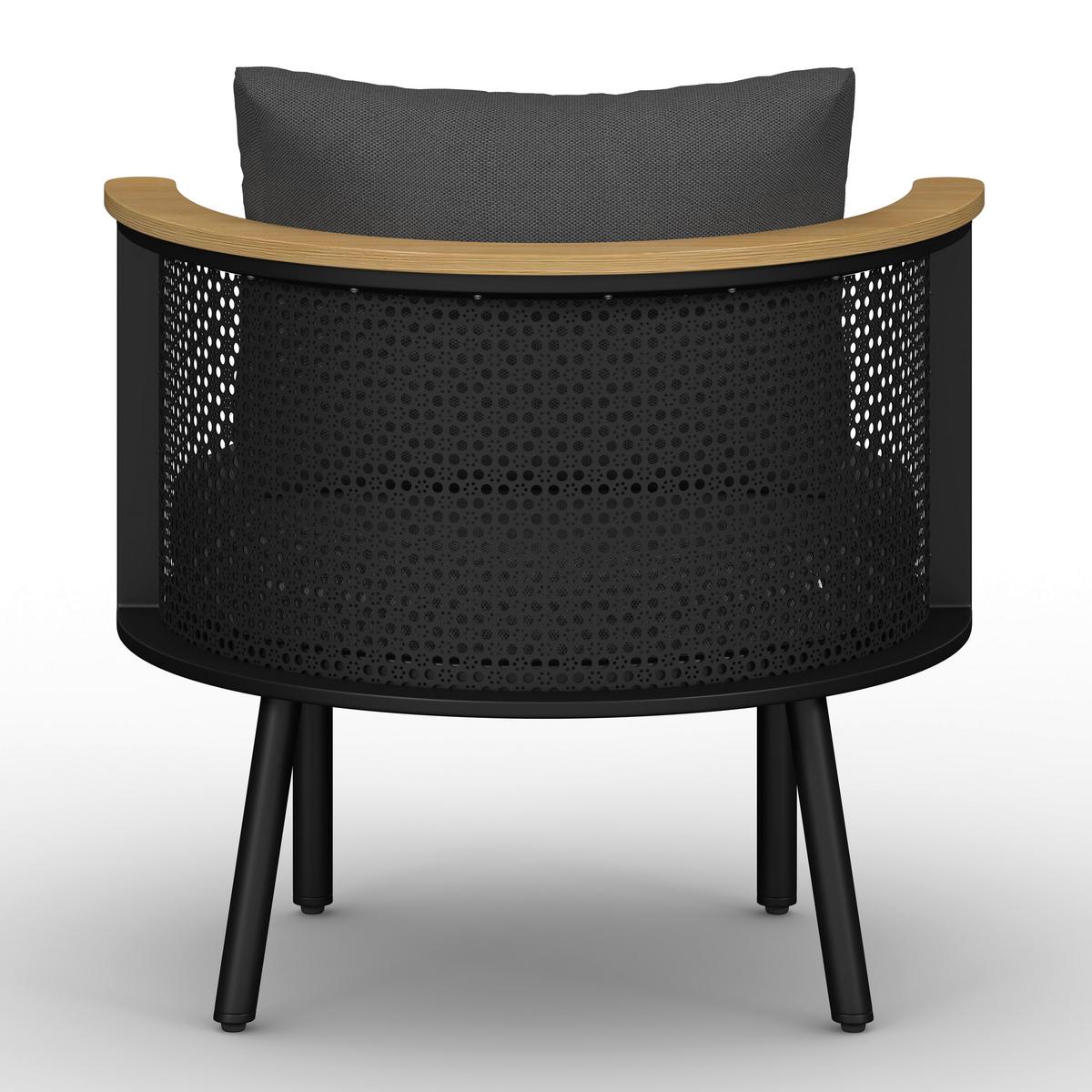 Garnitură grădină Lissa - gri închis/culoare lemn păr, Modern, plastic/metal - Bessagi Garden