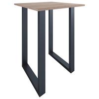Bartisch XONA Schwarz/Eiche ca.80x102x80cm - Silberfarben/Schwarz, KONVENTIONELL, Holzwerkstoff/Metall (80/80/102cm)