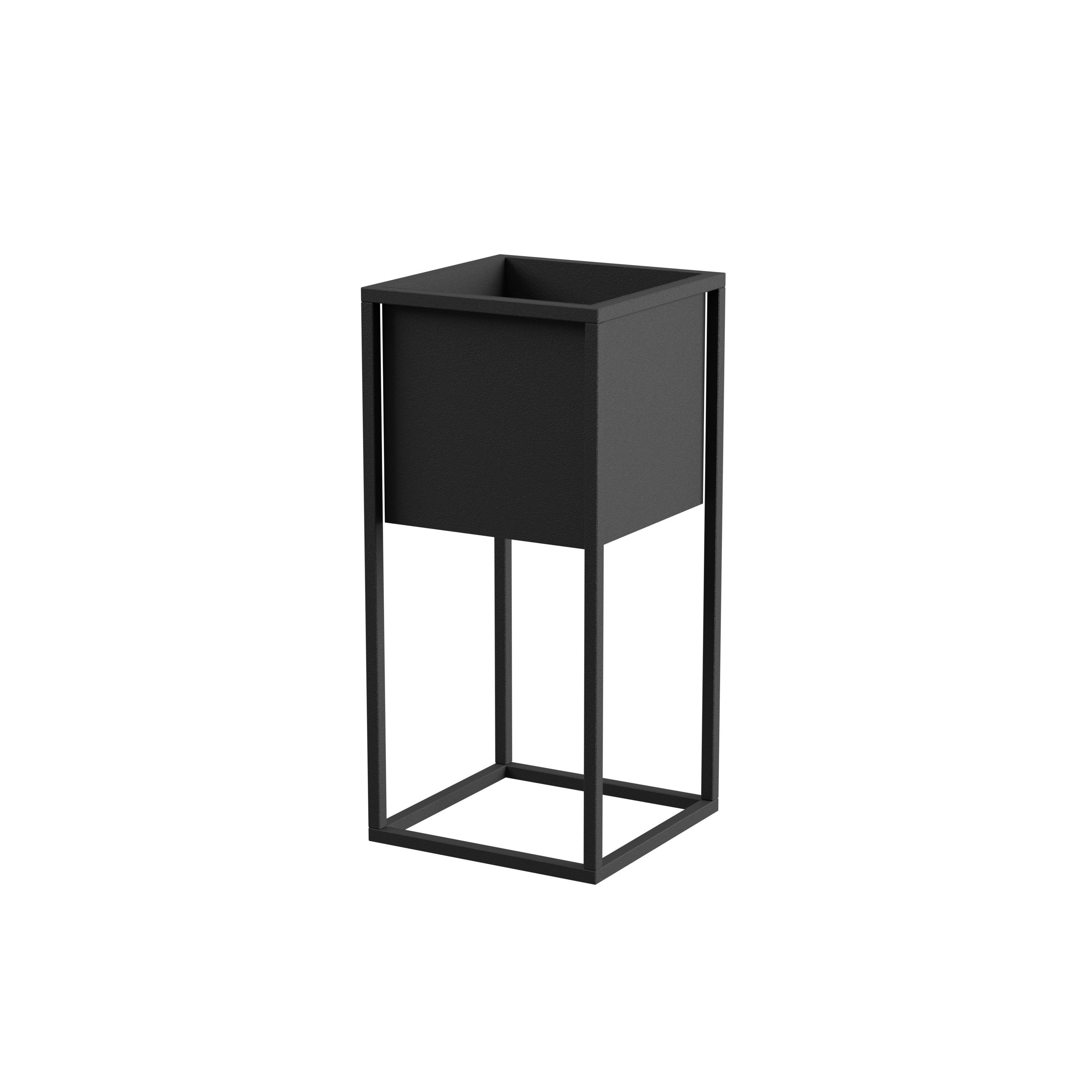 Blumenständer Schwarz - Schwarz, Basics, Metall (28/60/28cm)