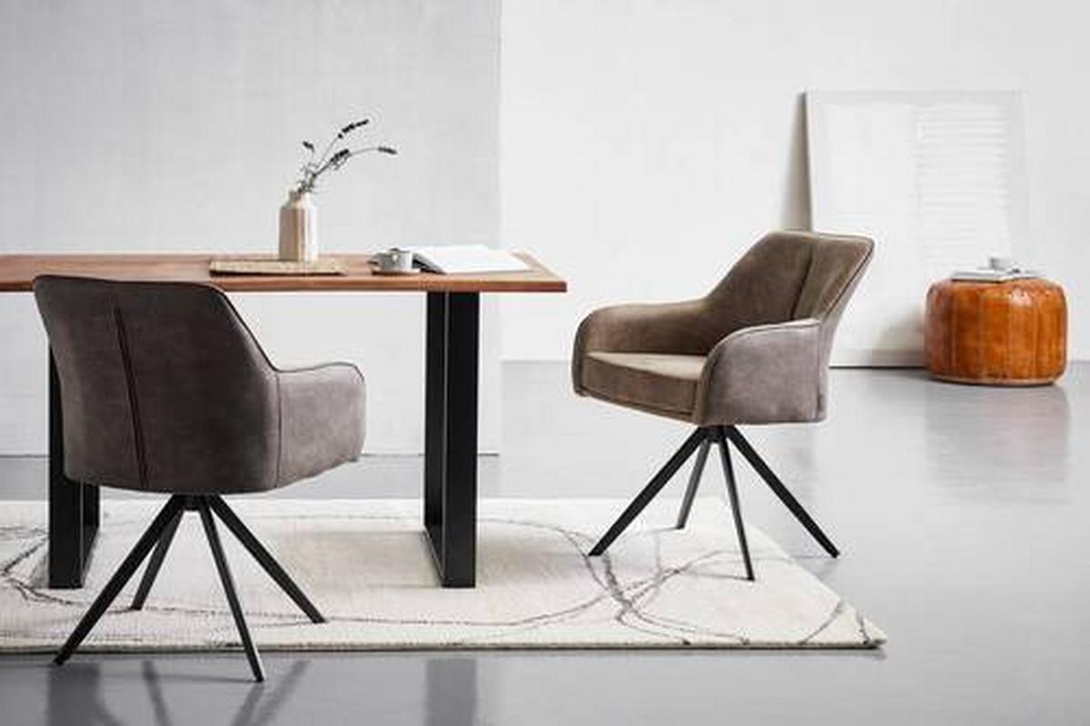 KRZESŁO Z PODŁOKIETNIKAMI ZWEI - czarny/brązowy, Modern, metal/drewno (62/83/62cm) - Livetastic