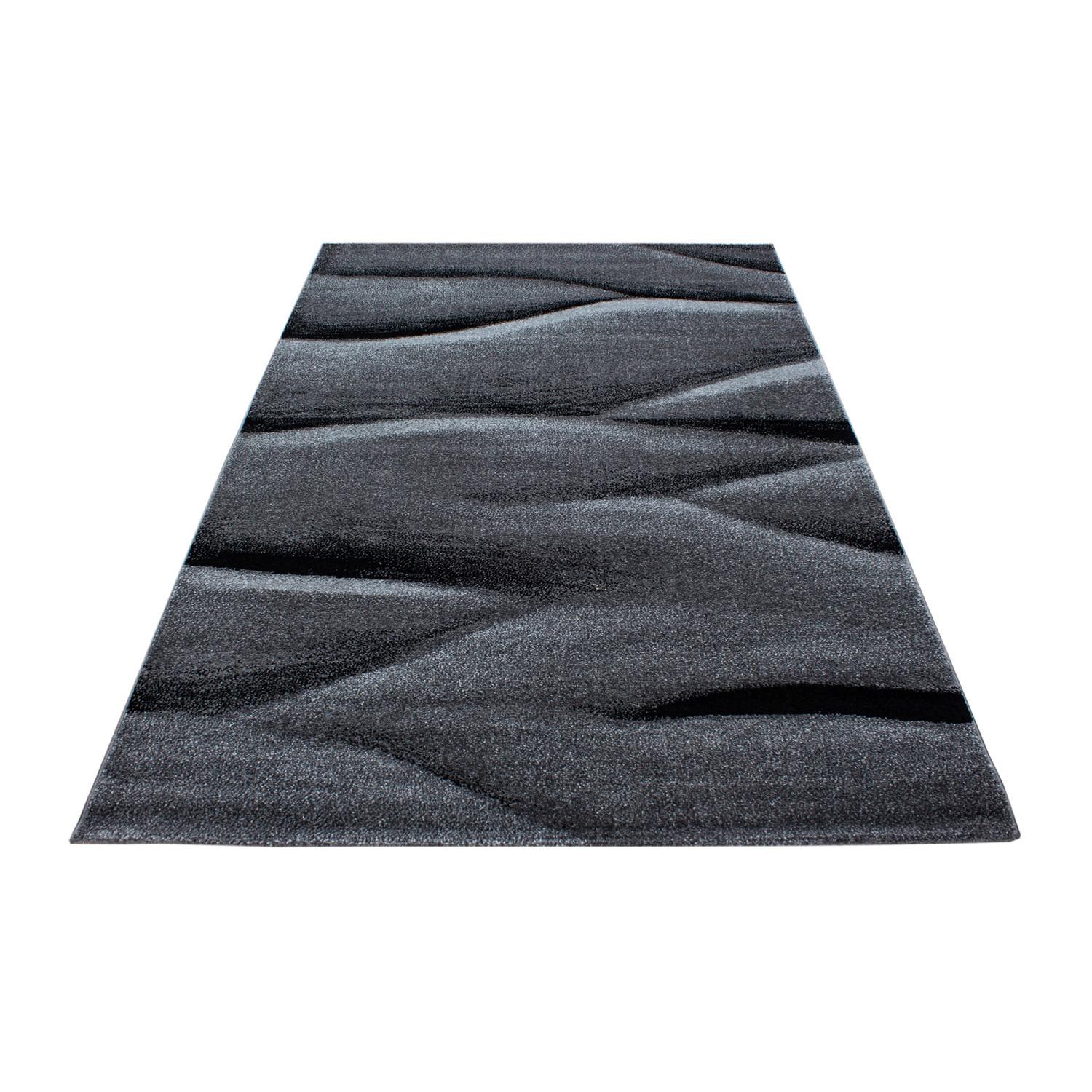 Webteppich Lucca Schwarz ca. 80x150cm - Schwarz, Trend, Textil (80/150cm)
