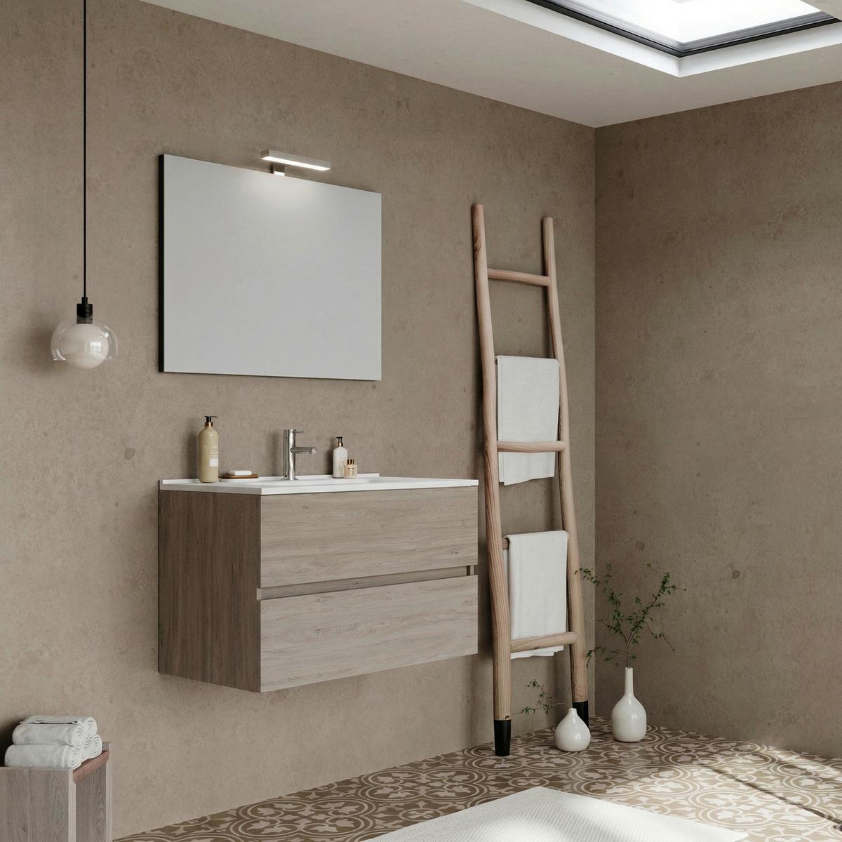 Element Ispod Umivaonika Easy - hrast sivi/antracit, Moderno, drvni materijal (80/51/46cm)