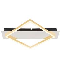 LED-Deckenleuchte Lesina Goldfarben/Schwarz max 12 Watt - Goldfarben/Opal, Design, Kunststoff/Metall (39,5/35/5cm) - Globo