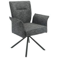 Armlehnstuhl Ellen Giga S Anthrazit - Anthrazit/Schwarz, MODERN, Textil/Metall (65.5/90/60cm) - Premium Living