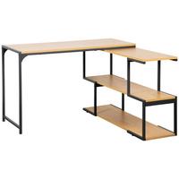 Masă de scris HENDRIK - culoare lemn stejar/negru, Modern, metal/material pe bază de lemn (120/76/120cm) - Modern Living