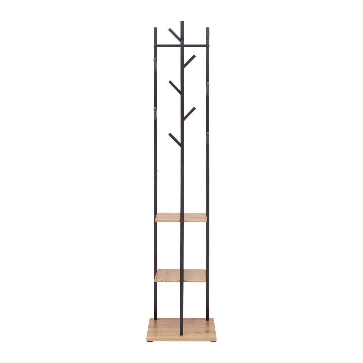 Garderobenständer Lugo Schwarz - Schwarz, MODERN, Holzwerkstoff/Metall (40/182/40cm) - Mömax