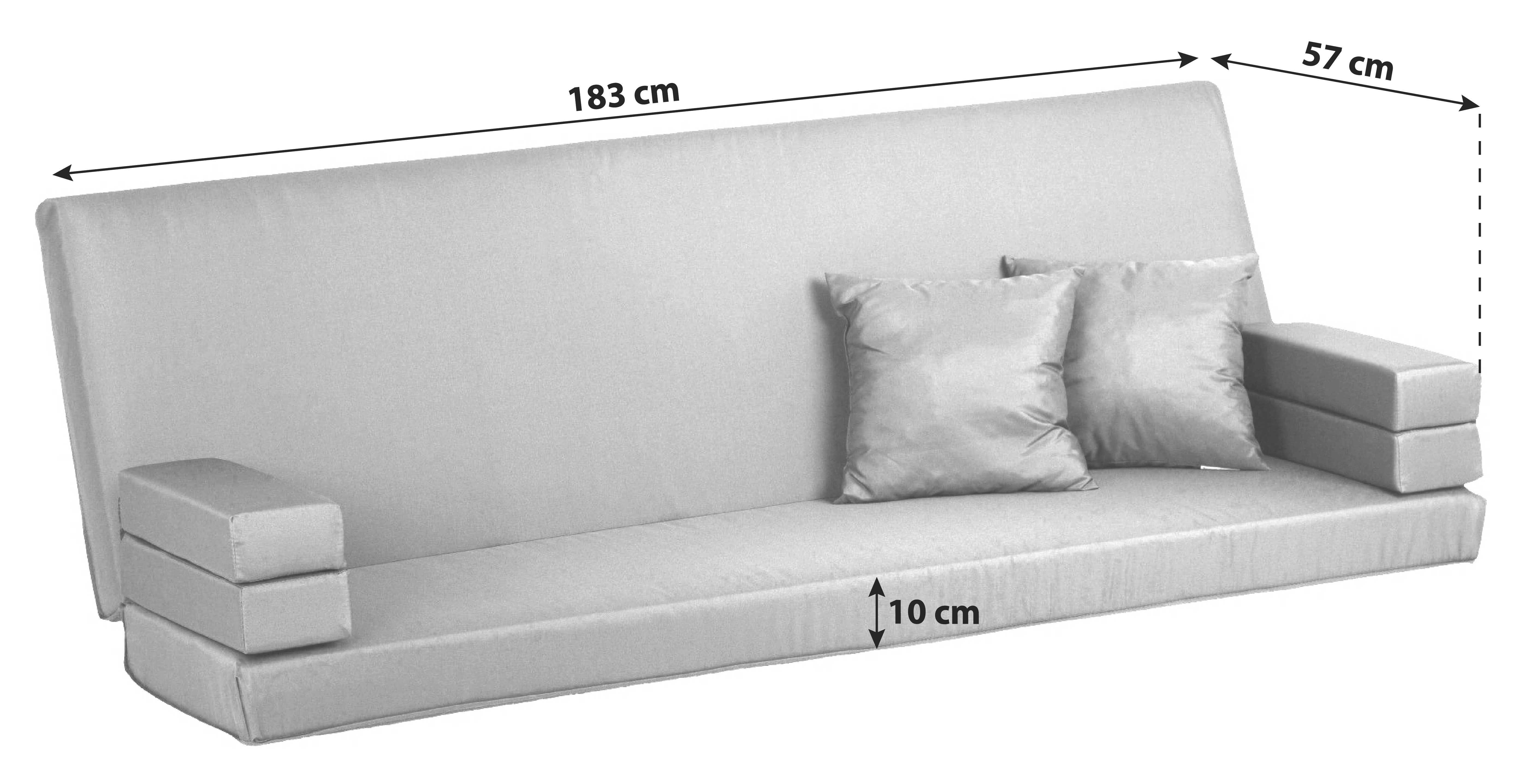 HOLLYWOODSCHAUKEL AUB91 ERSATZKISSEN F. SCHAUKEL - Anthrazit, Basics, Textil (183/57/10cm) - Gardenson